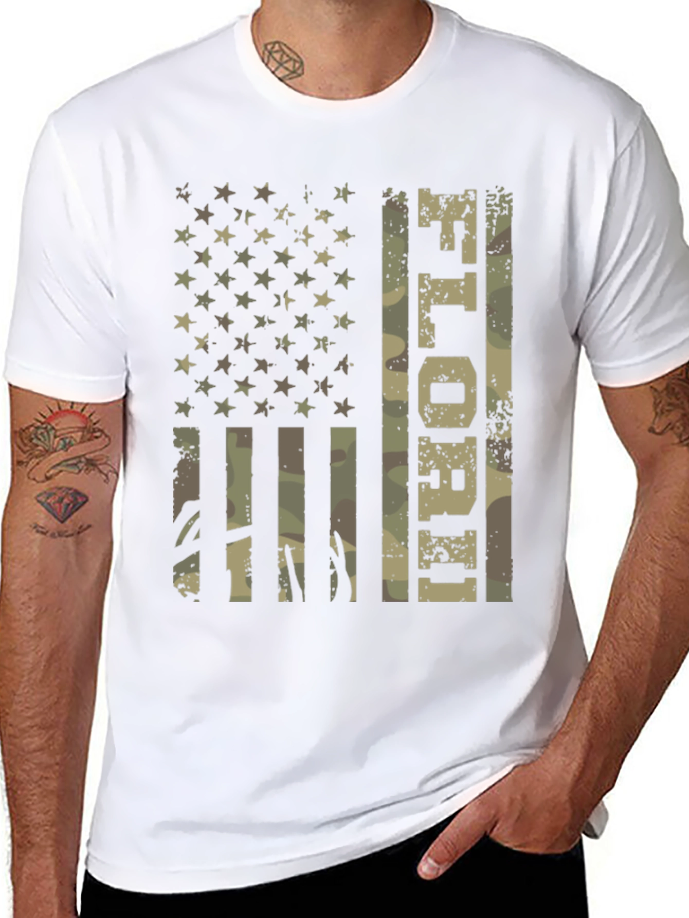 Black Patriotic Camo 'LIBORI' Graphic Tee view 8