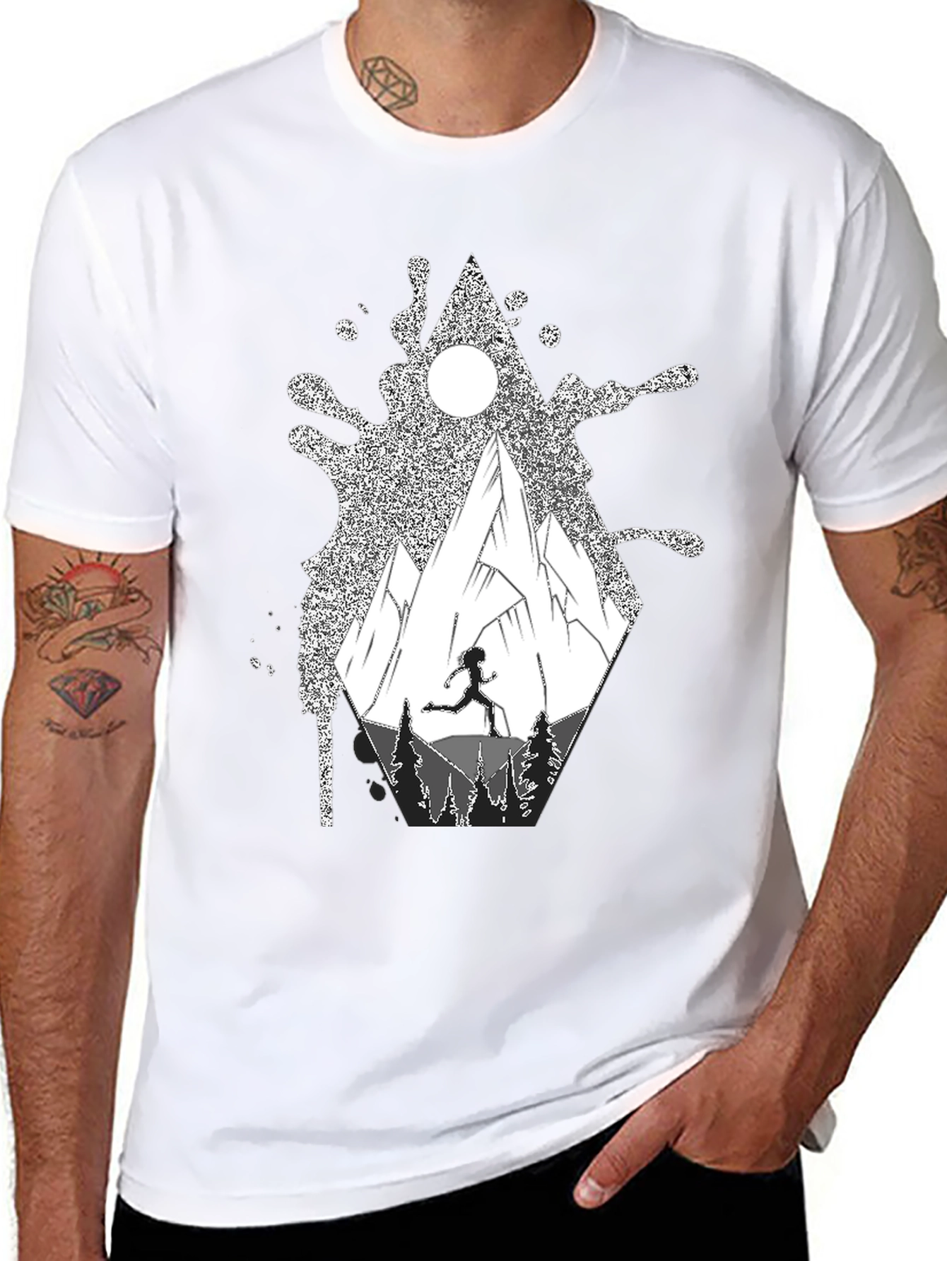 Black Adventure Mountain T-Shirt view 8