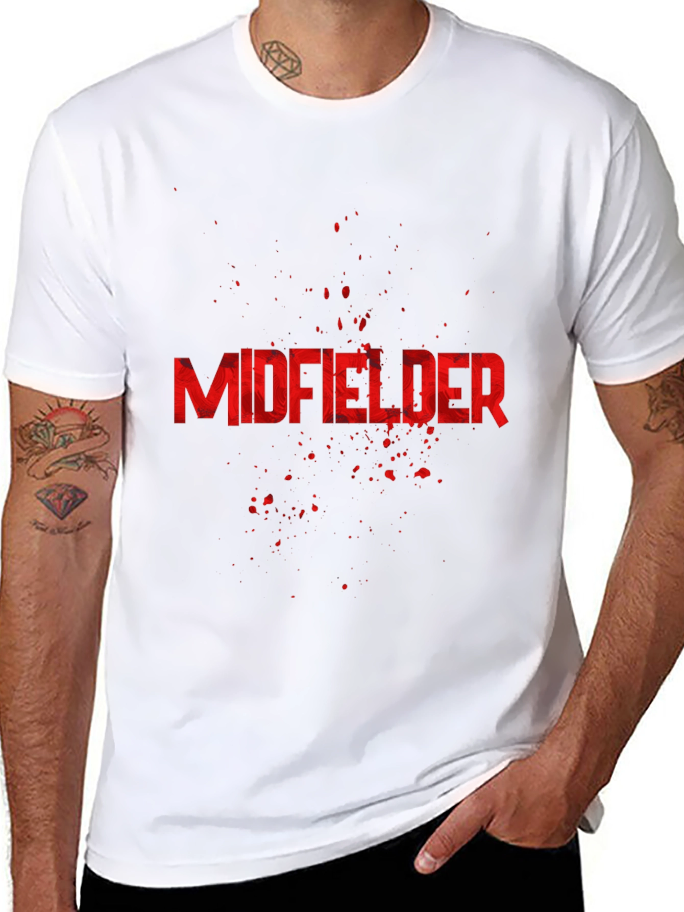 Black Midfielder Graphic T-Shirt - Soccer Fan Apparel view 8
