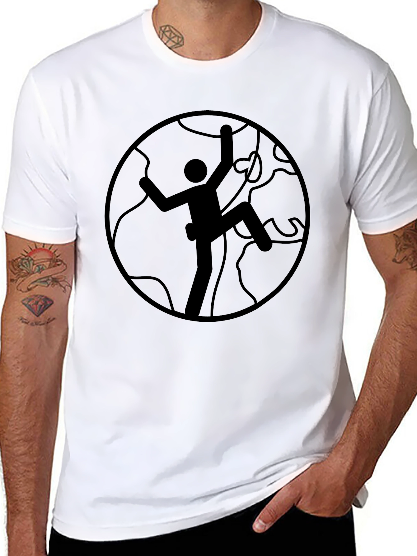Black Climbing Graphic Black T-Shirt view 8