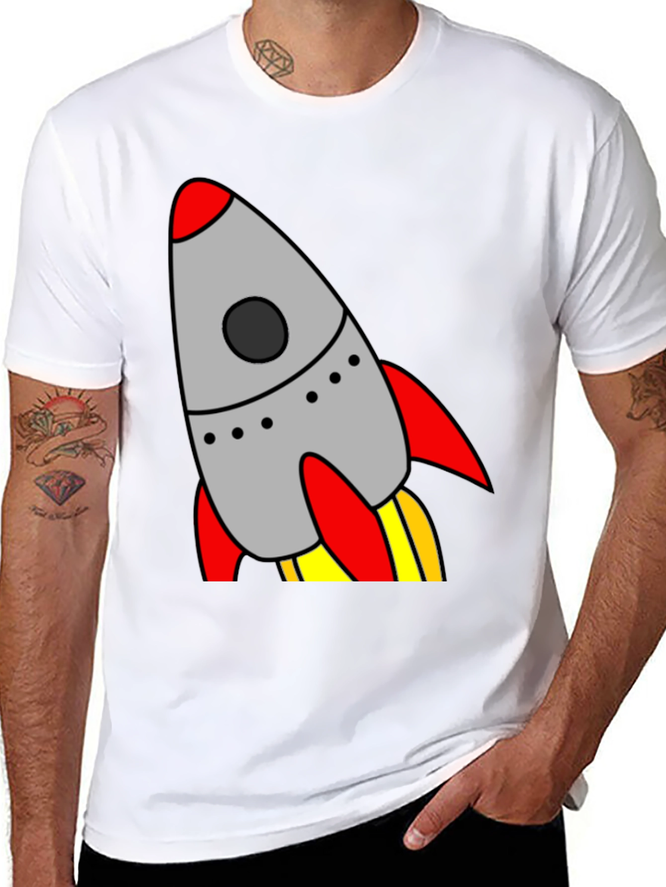 Black Rocket Launch T-Shirt - Cool Graphic Tee view 8