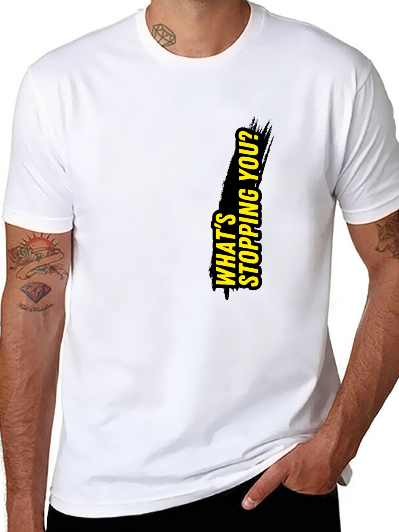 Black Motivational Black Graphic T-Shirt view 8