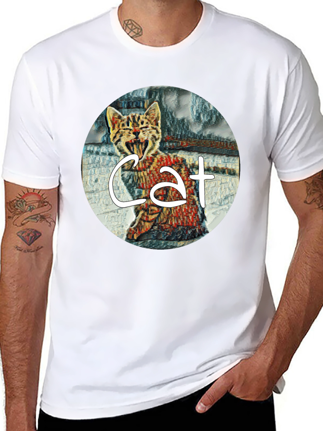 Black Cat Graphic Black T-Shirt - Unisex Style view 8