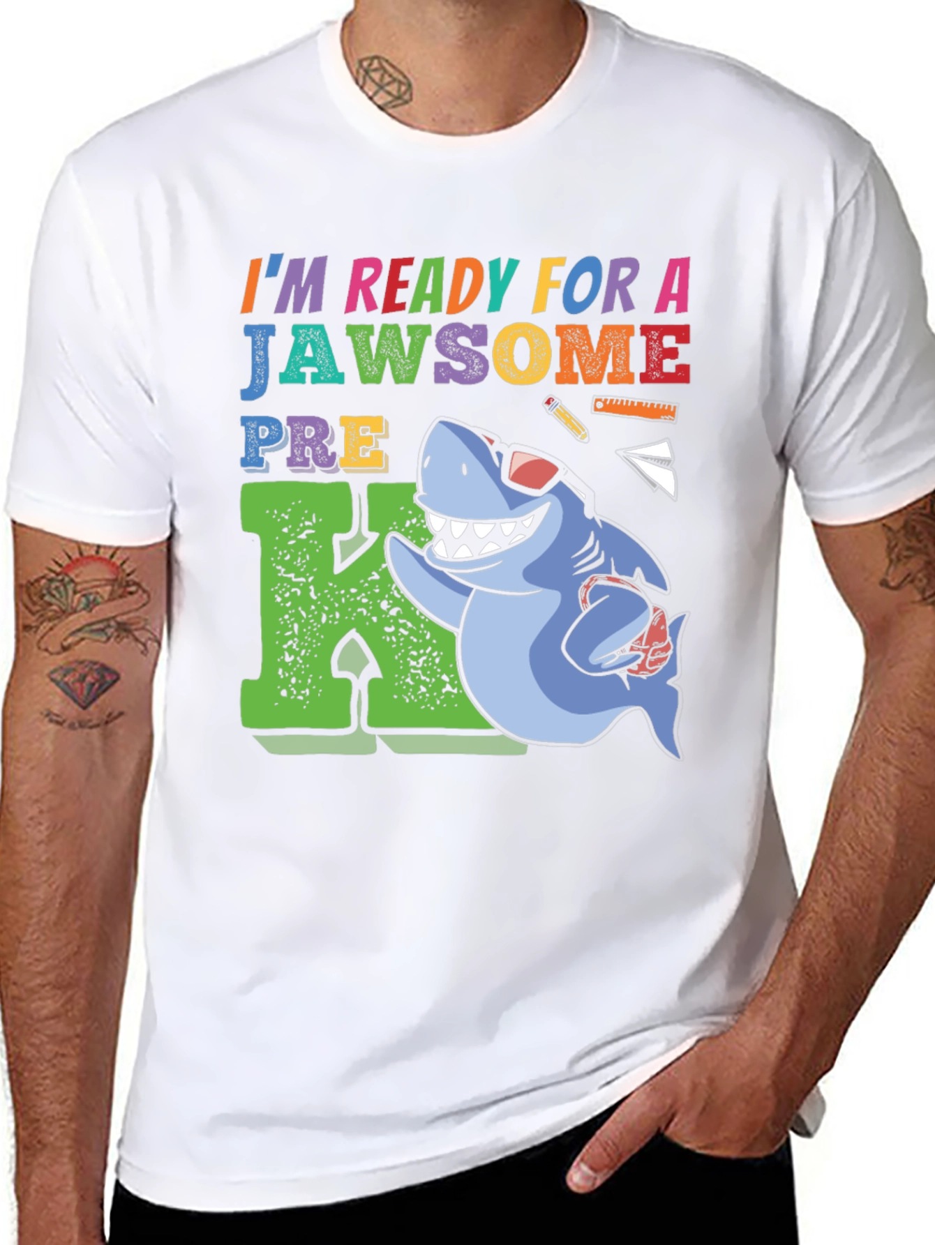 Black Ready for a Jawsome Pre-K T-Shirt view 8