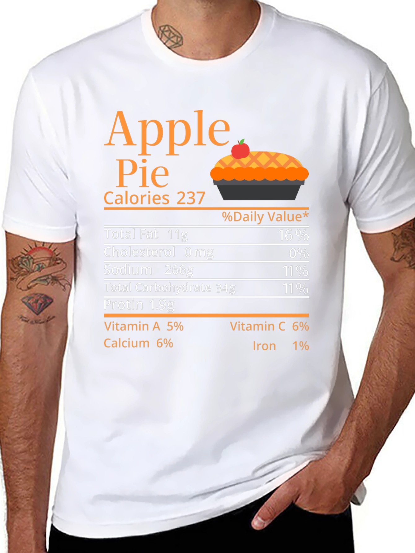 Black Apple Pie Nutrition Facts T-Shirt view 8