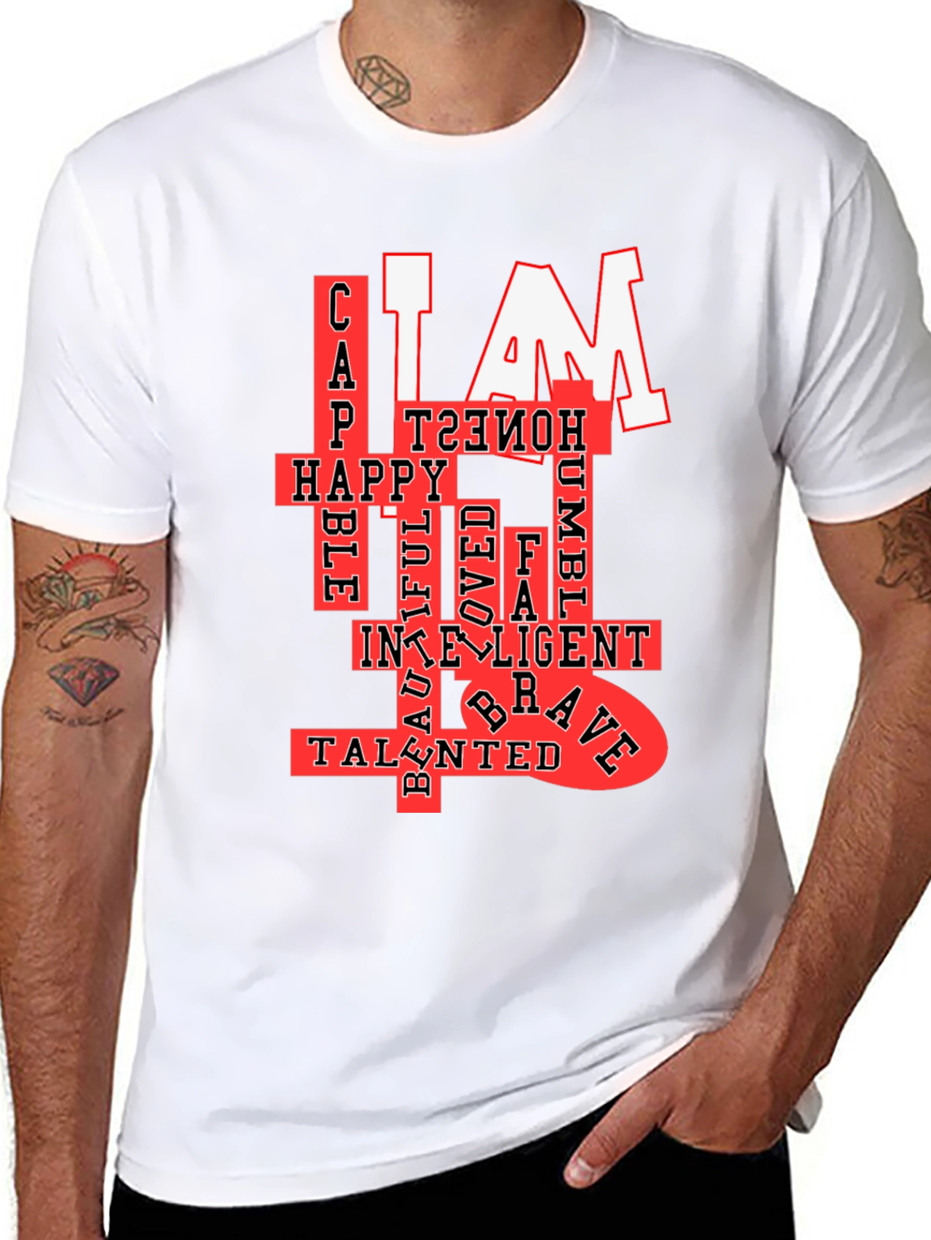 Black I AM T-Shirt: Confident, Happy & Talented  view 8
