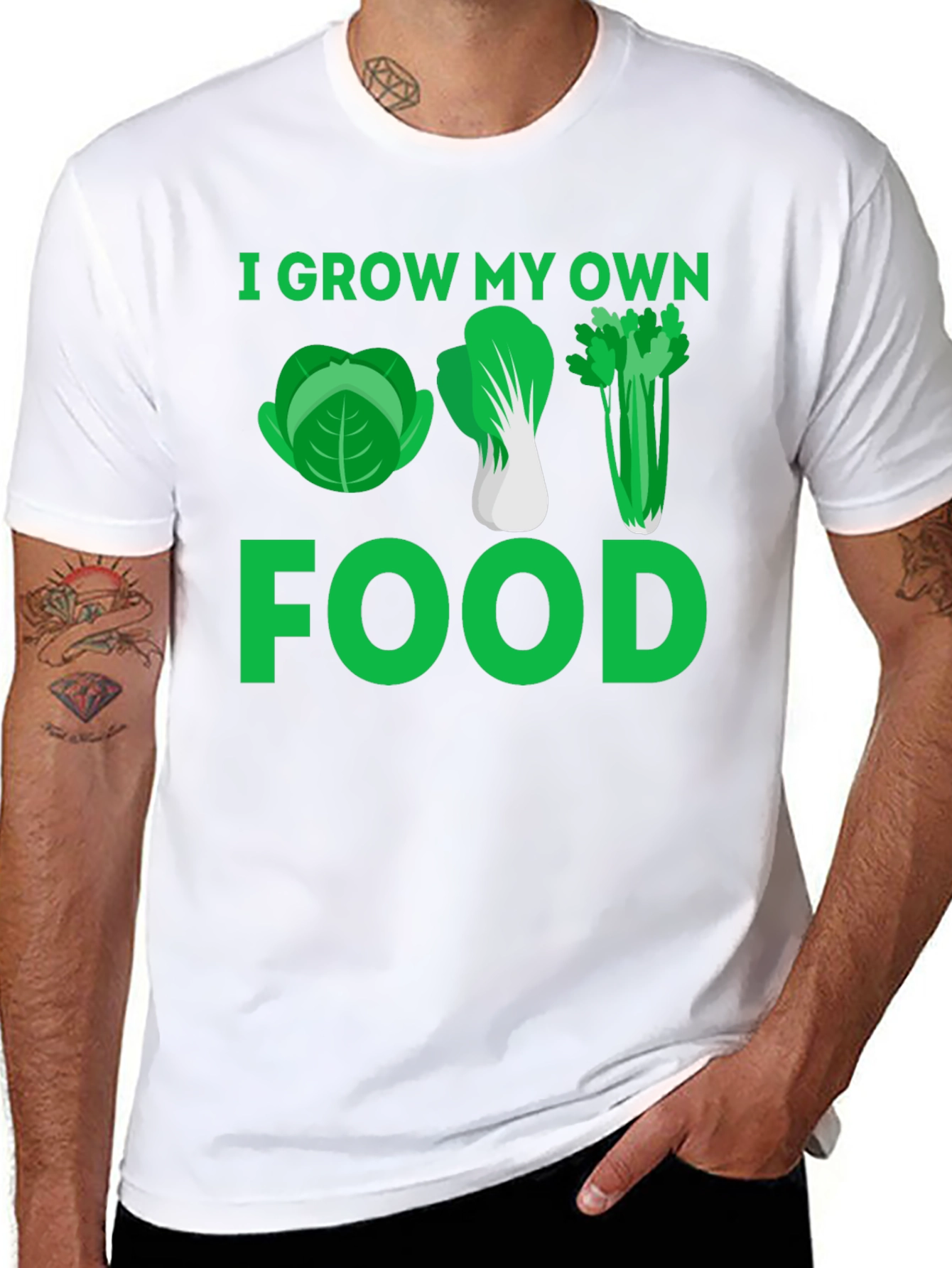 Black I Grow My Own Food T-Shirt - Gardening Tee view 8