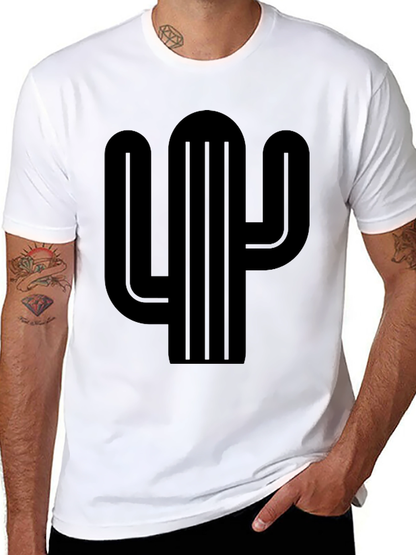 Black Black Cactus Graphic Tee - Desert Style Shirt view 8