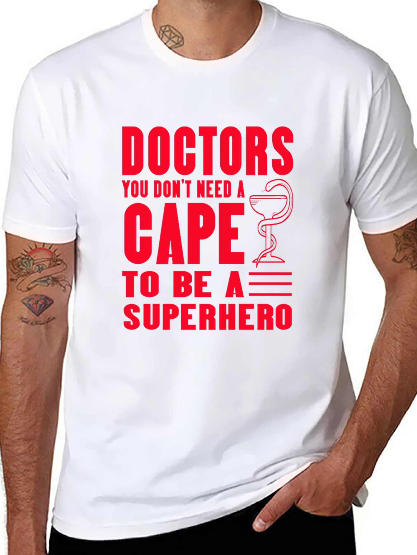 Black Doctors Superhero Graphic Tee - Black Cotton T-Shirt view 8