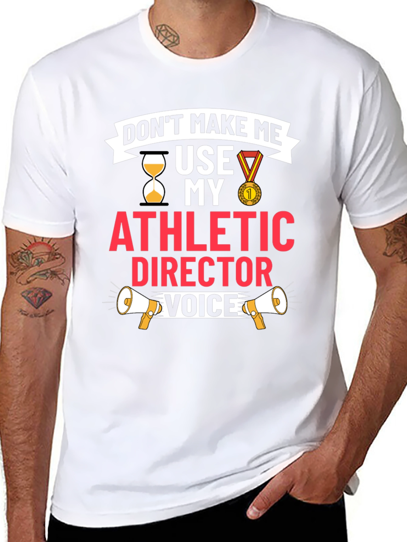 Black Athletic Director Voice T-Shirt view 8