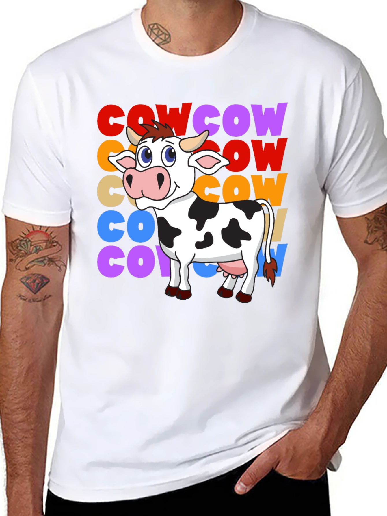Black Cow Graphic T-Shirt - Fun Animal Tee view 8