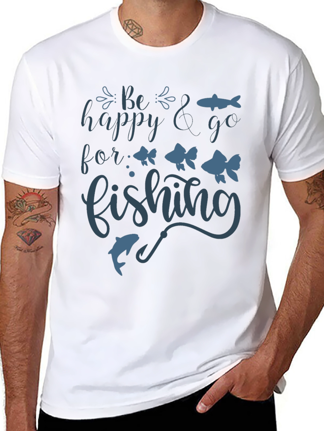 Be Happy and Go Fishing T-Shirt - 8