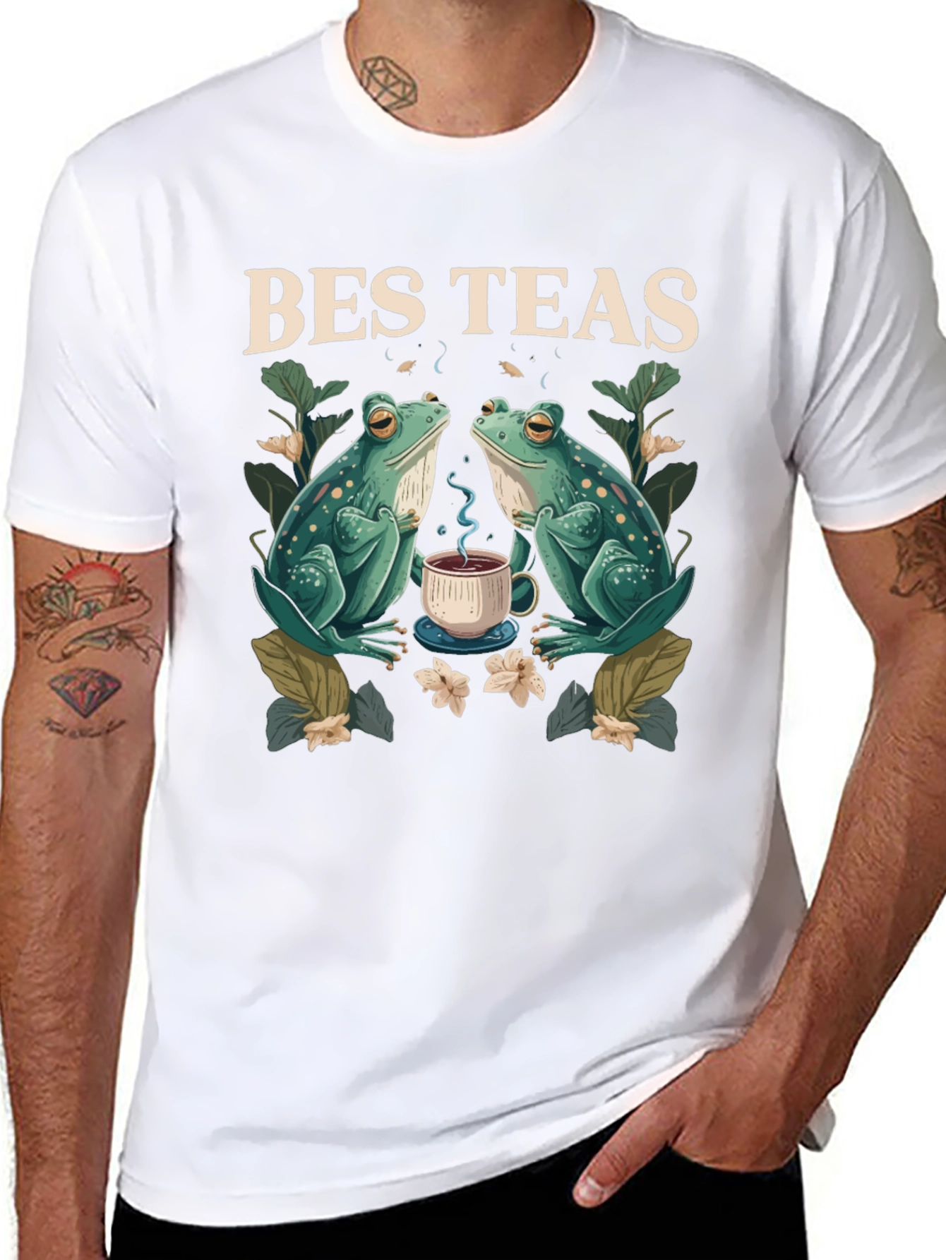 Black Bes Teas T-Shirt - Frog Tea Party view 8