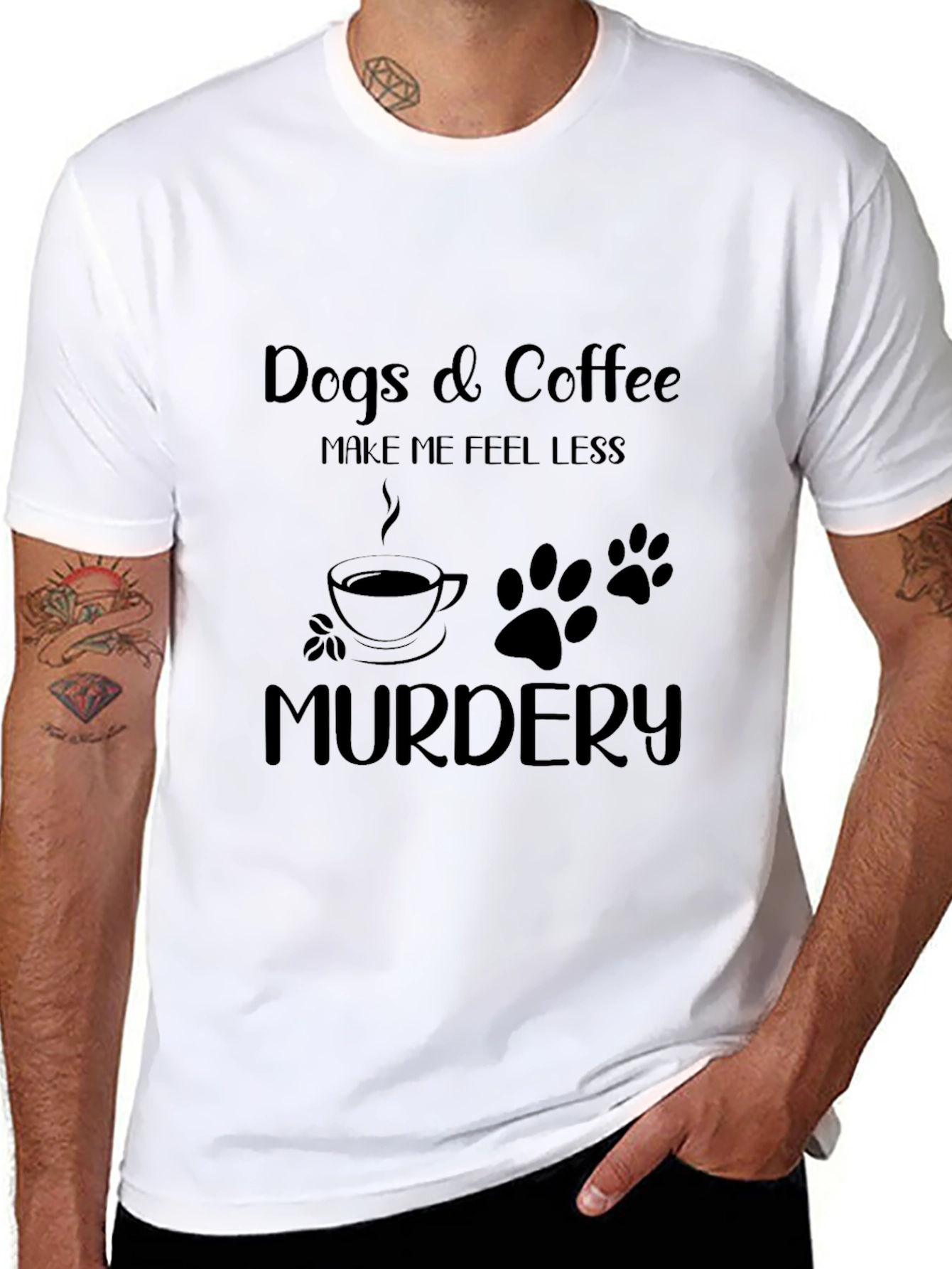 Black Dogs & Coffee Funny Graphic Tee view 8