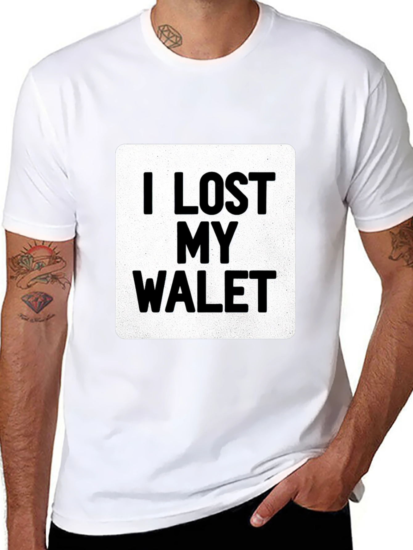 Black I LOST MY WALET Graphic T-Shirt - Black view 8