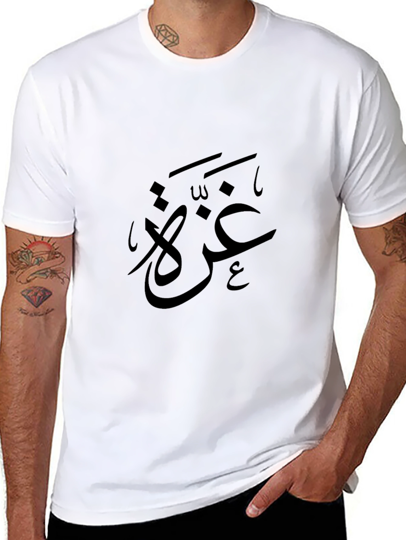 Black Black T-Shirt with Arabic Calligraphy Design view 8