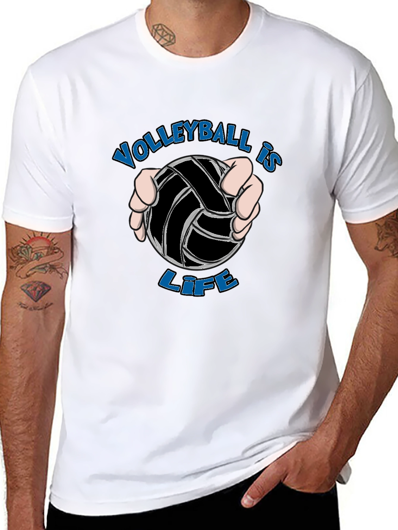 Black Volleyball is Life Graphic Tee view 8