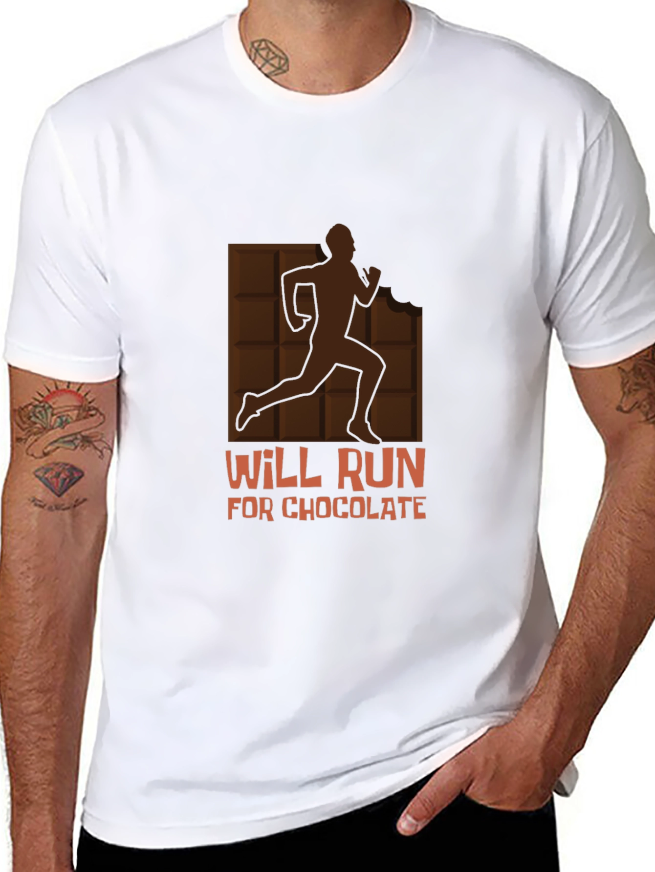 Black Will Run for Chocolate Graphic Tee - Black Cotton Shirt view 8
