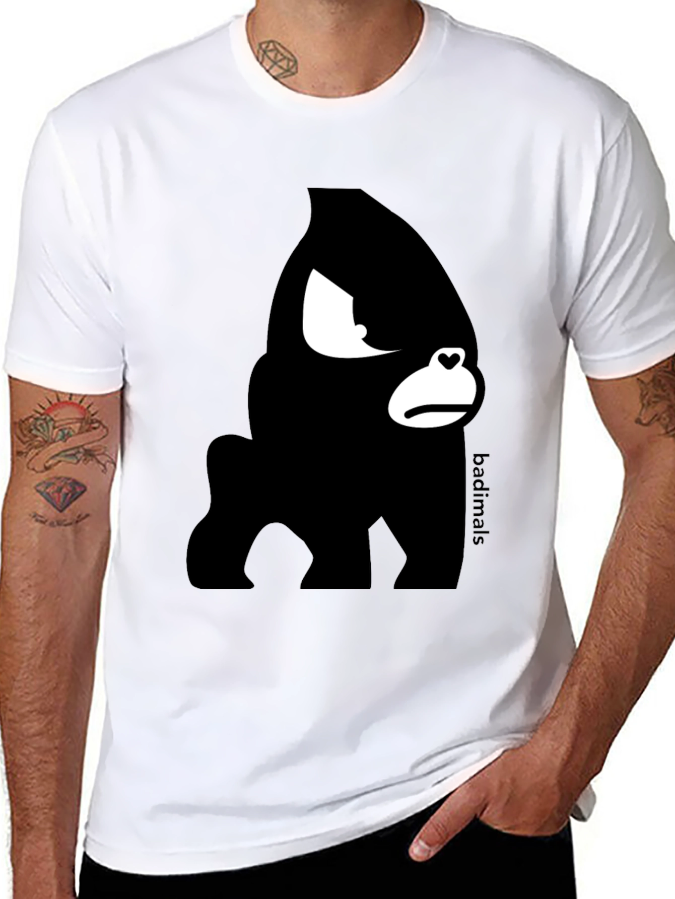 Black Badimals Black Gorilla Graphic T-Shirt view 8