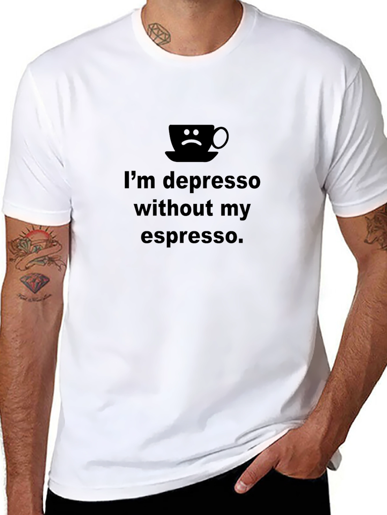 Black I'm Depresso Without My Espresso T-Shirt view 8
