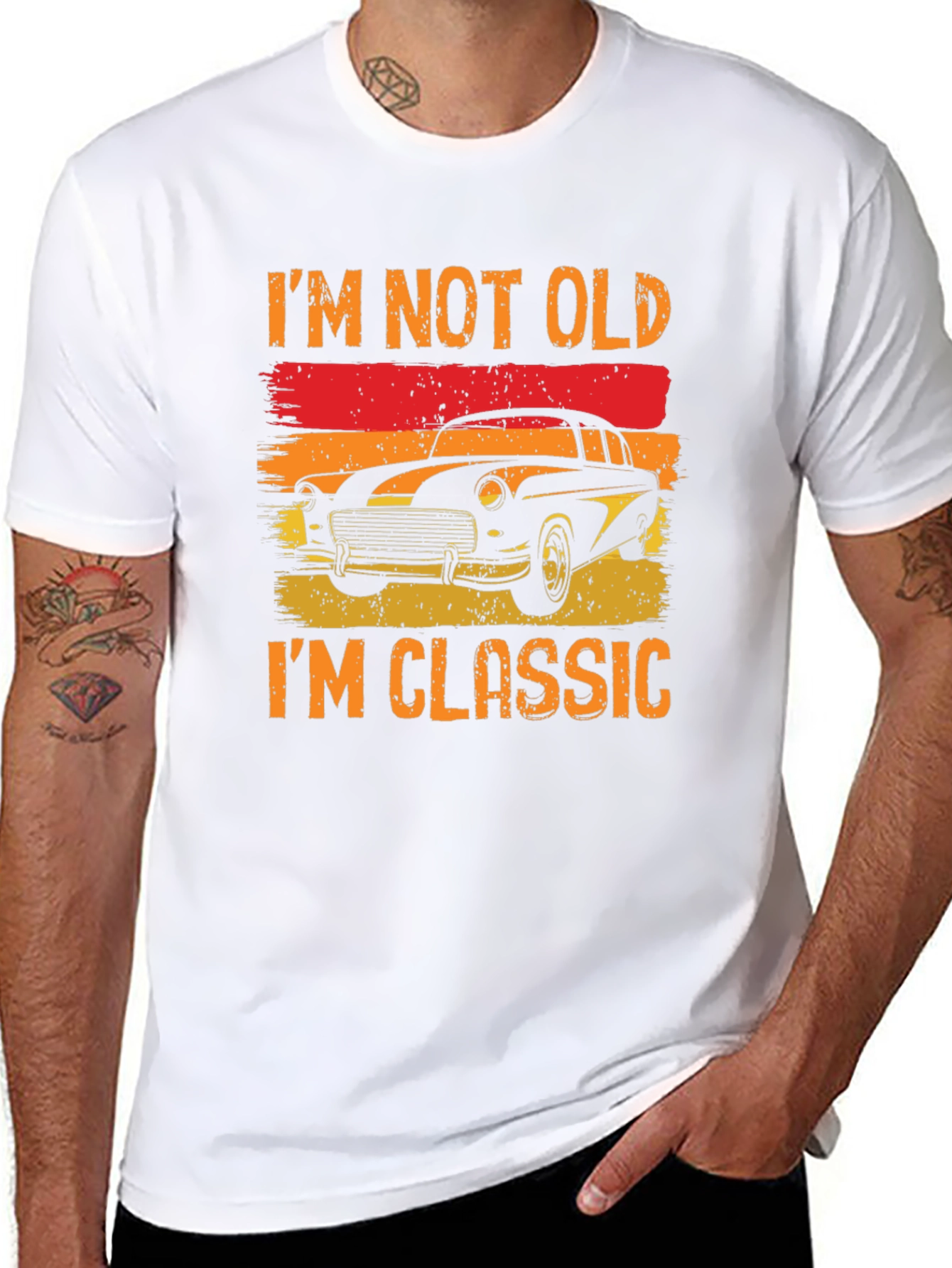 Black Classic Car T-Shirt - I'm Not Old, I'm Classic view 8