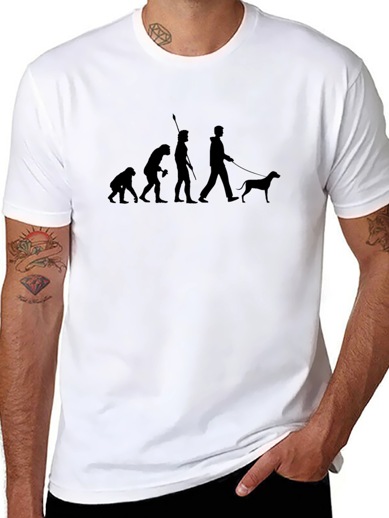 Black Evolution of Dog Owner T-Shirt - Black view 8