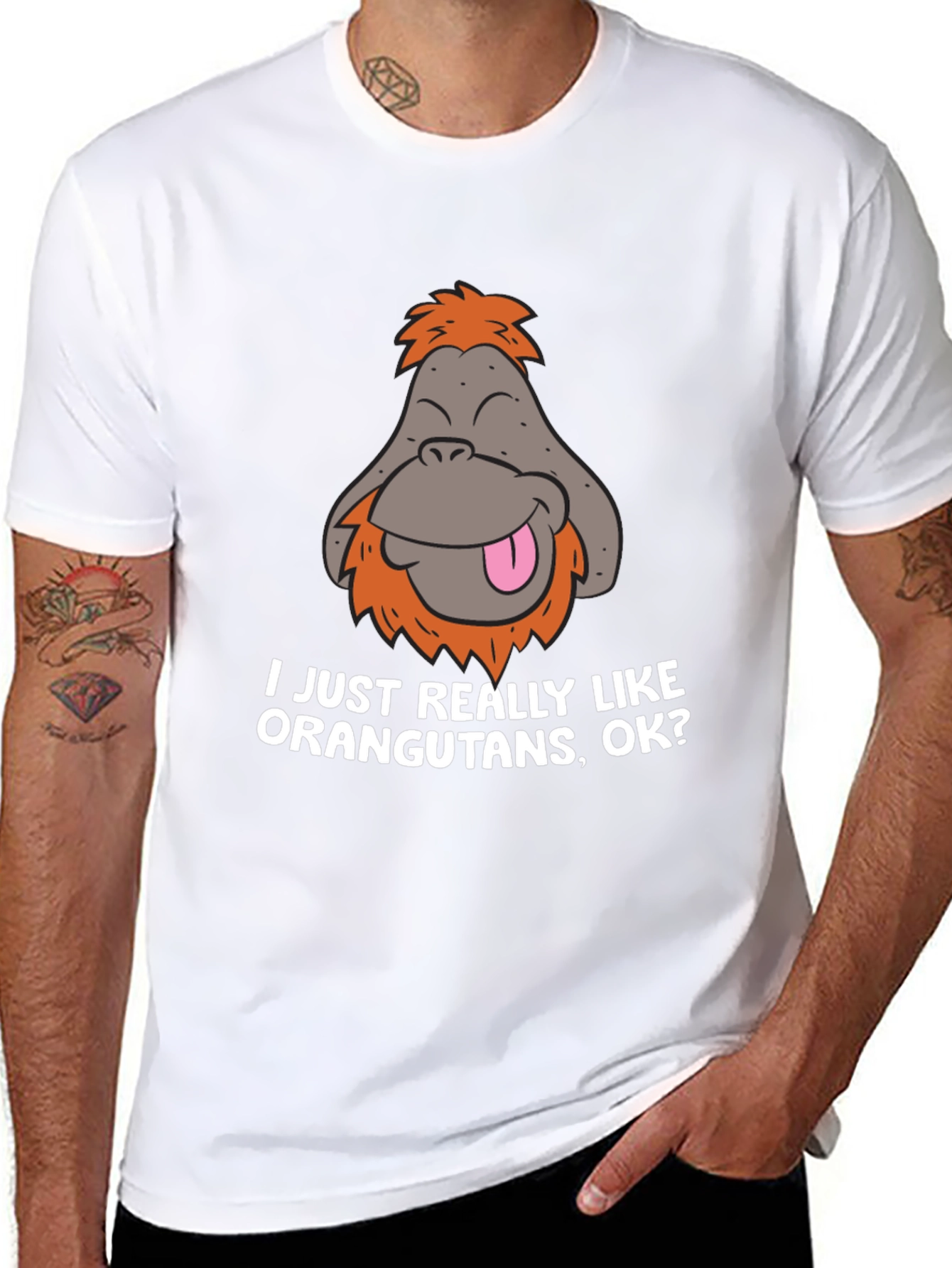 Black Funny Orangutan T-Shirt - I Just Really Like Orangutans, OK? view 8