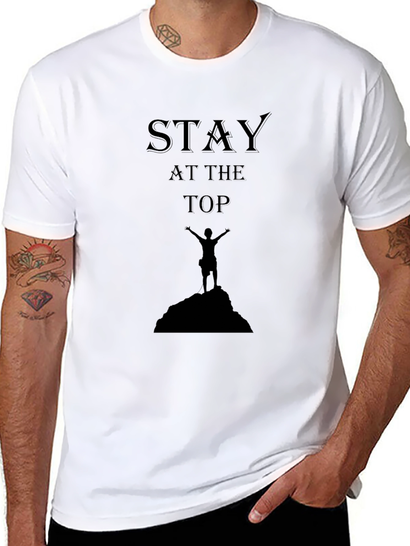 Black Stay at the Top Black T-Shirt view 8