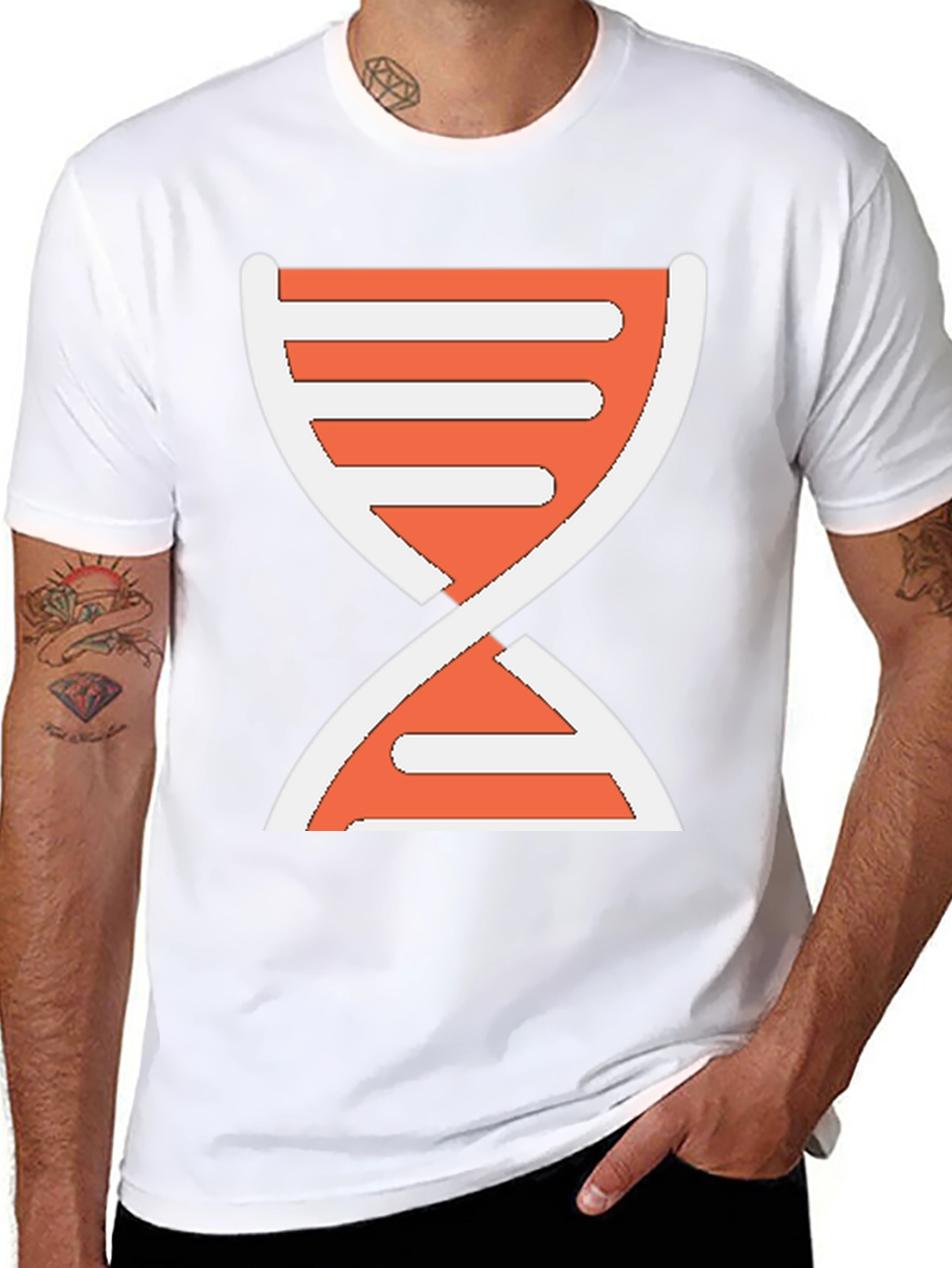 Black DNA Graphic Print T-Shirt - Casual Wear view 8