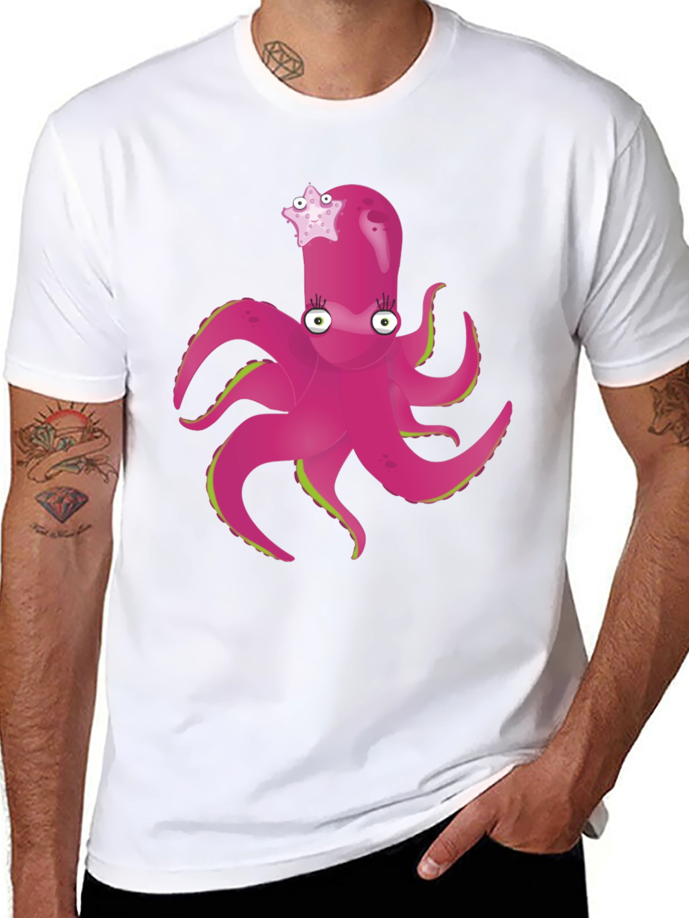 Black Cute Octopus T-Shirt - Funny Sea Creature Tee view 8