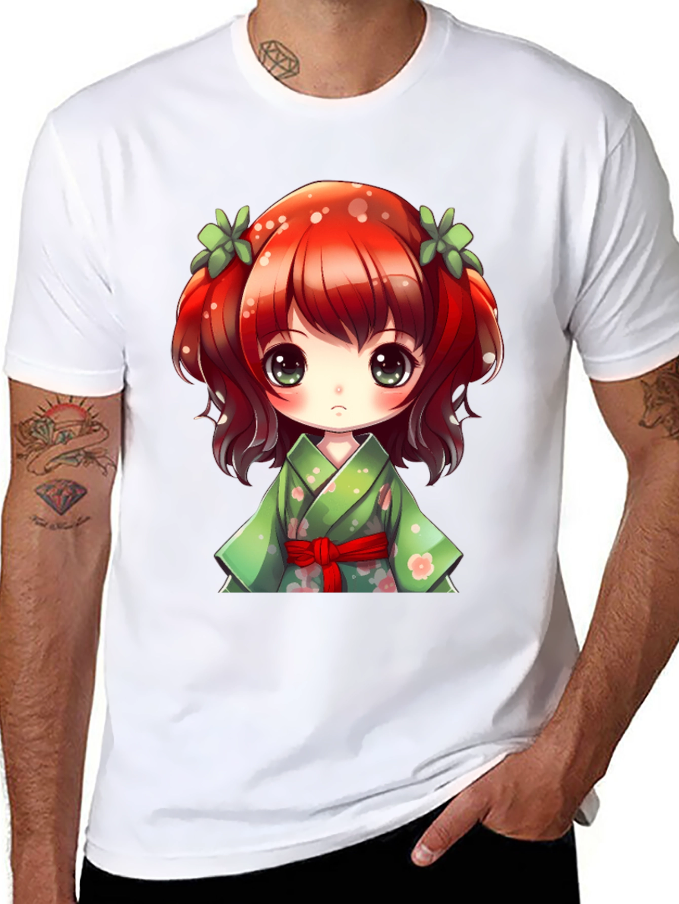 Black Anime Girl Graphic Tee - Kawaii Style view 8