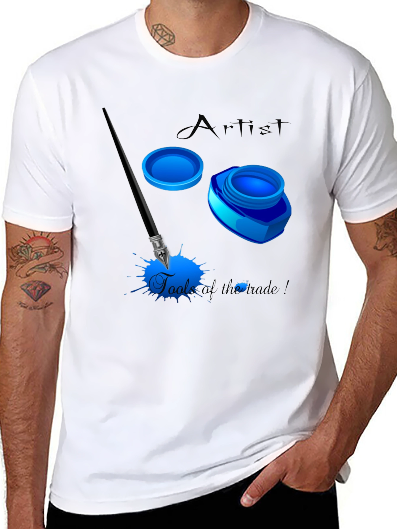 Black Artist's Tools Graphic T-Shirt view 8