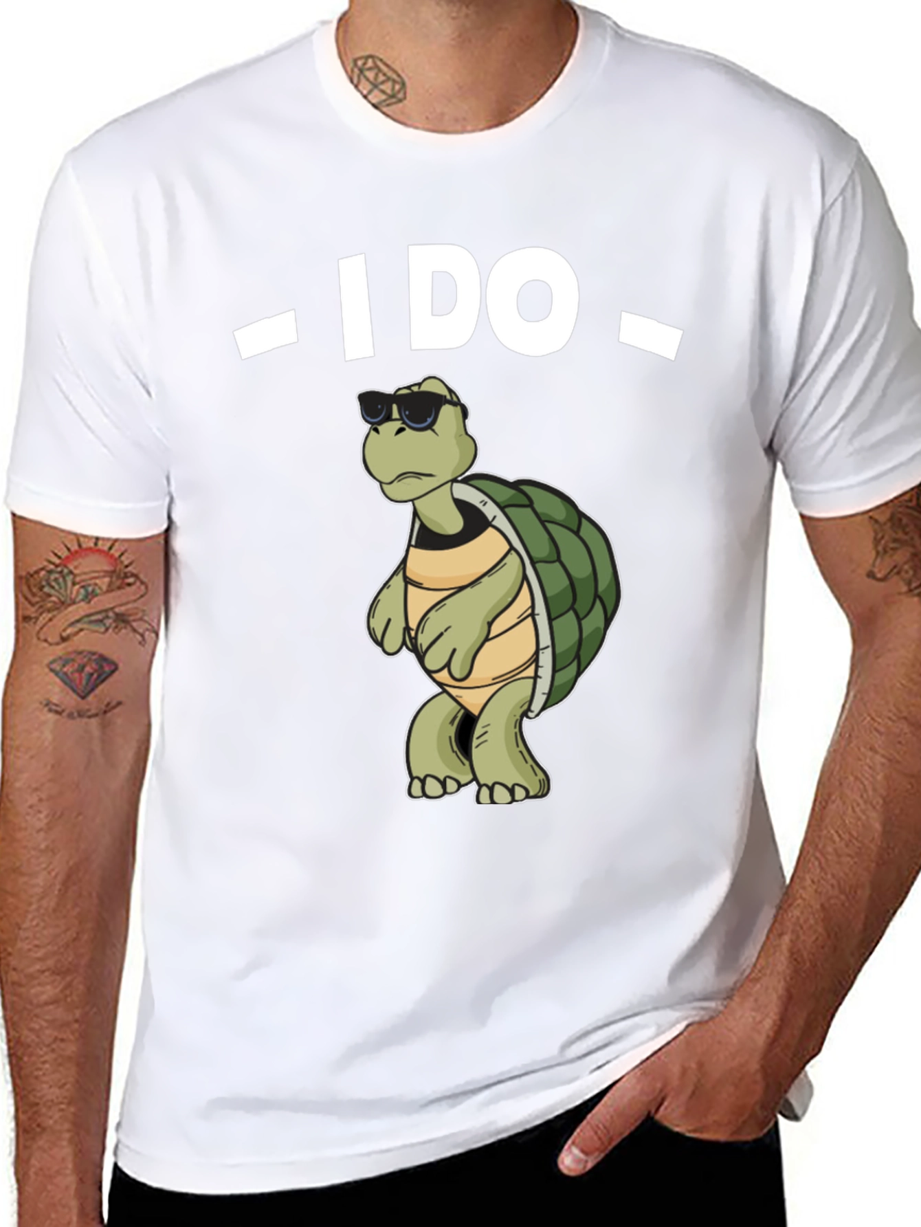 Black I Do Turtle T-Shirt - Funny Graphic Tee view 8