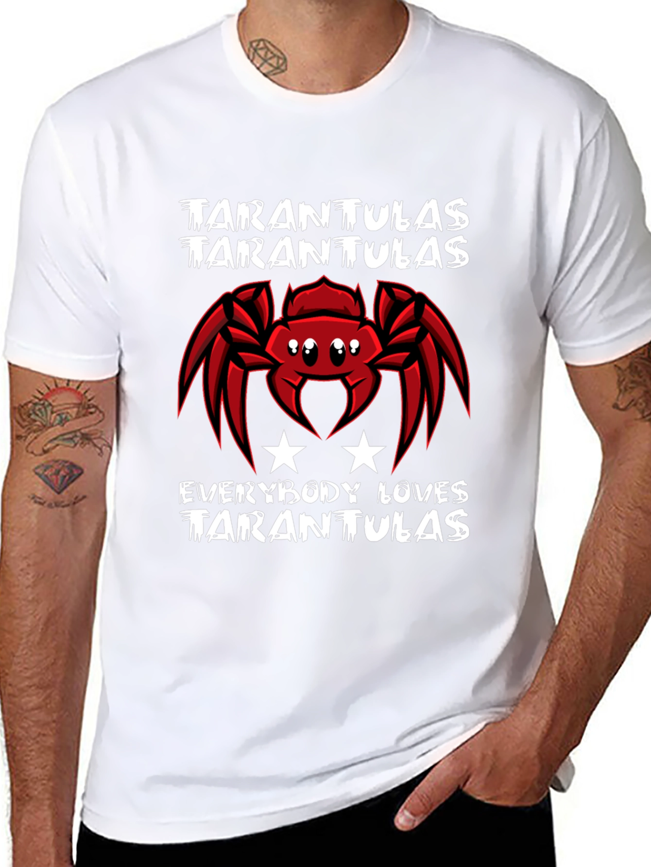 Black Tarantulas Graphic Tee - Everybody Loves Tarantulas T-Shirt view 8