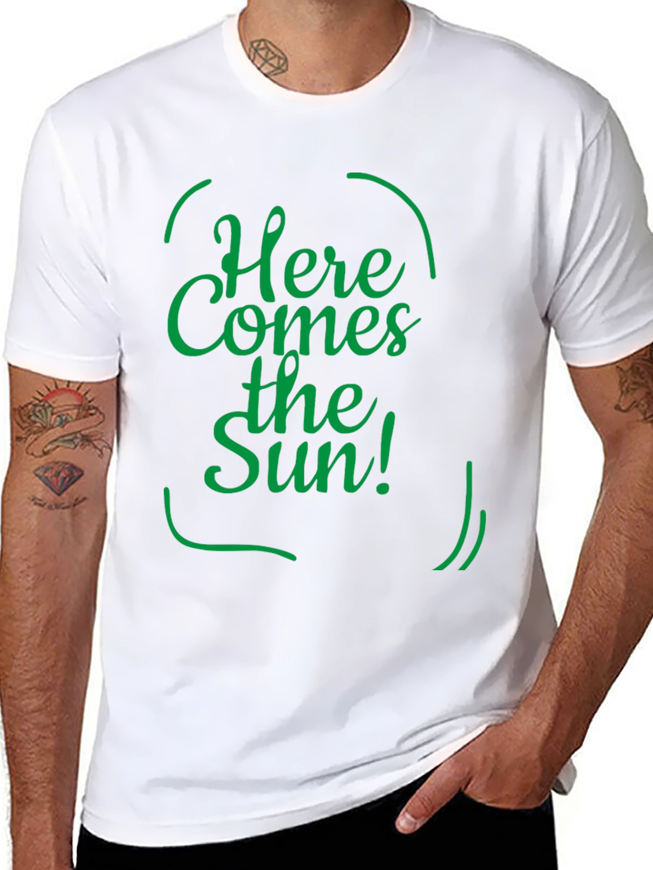 Black Here Comes the Sun T-Shirt - Classic Black Tee view 8