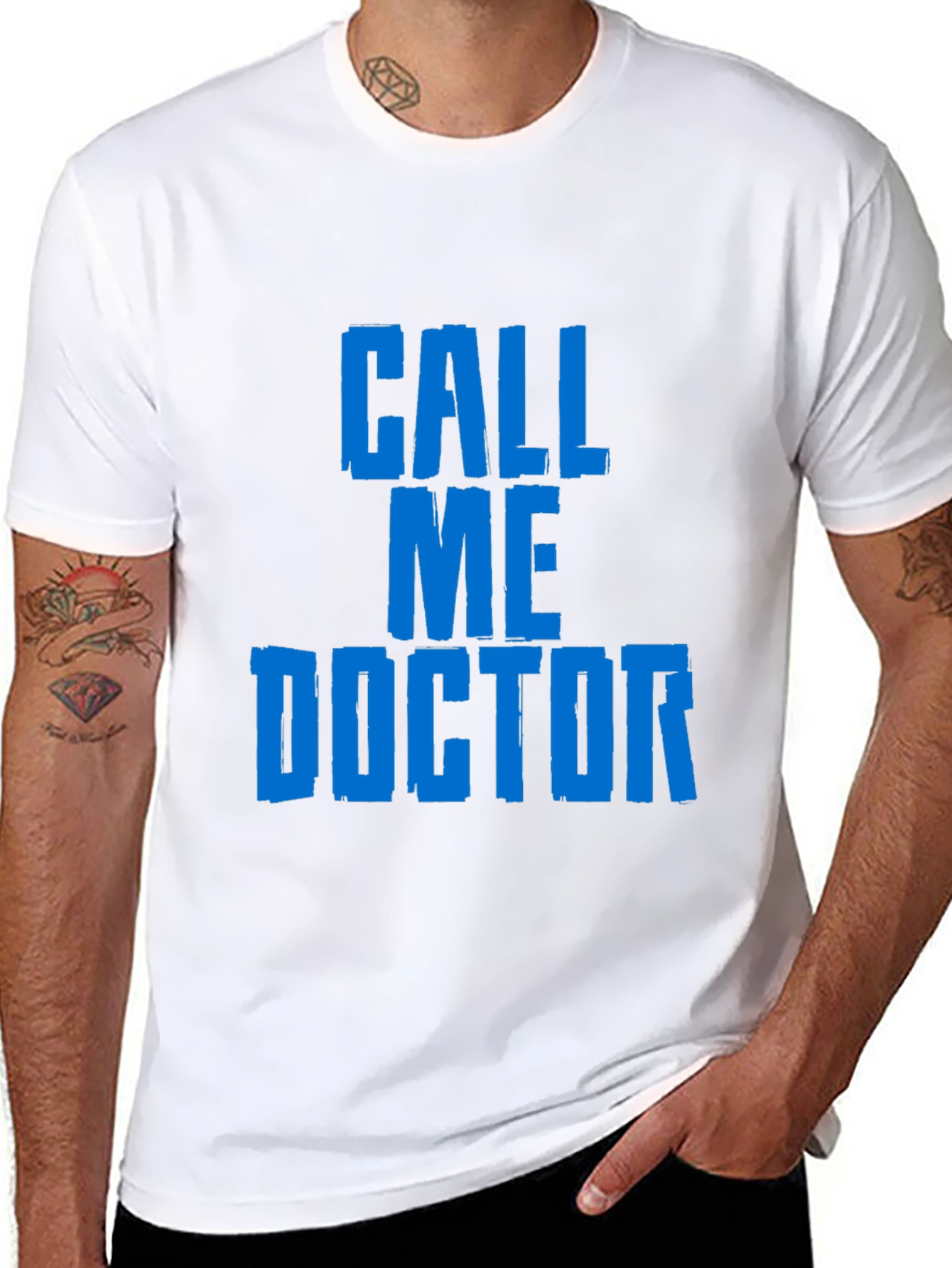 Black Call Me Doctor Graphic Tee - Black view 8
