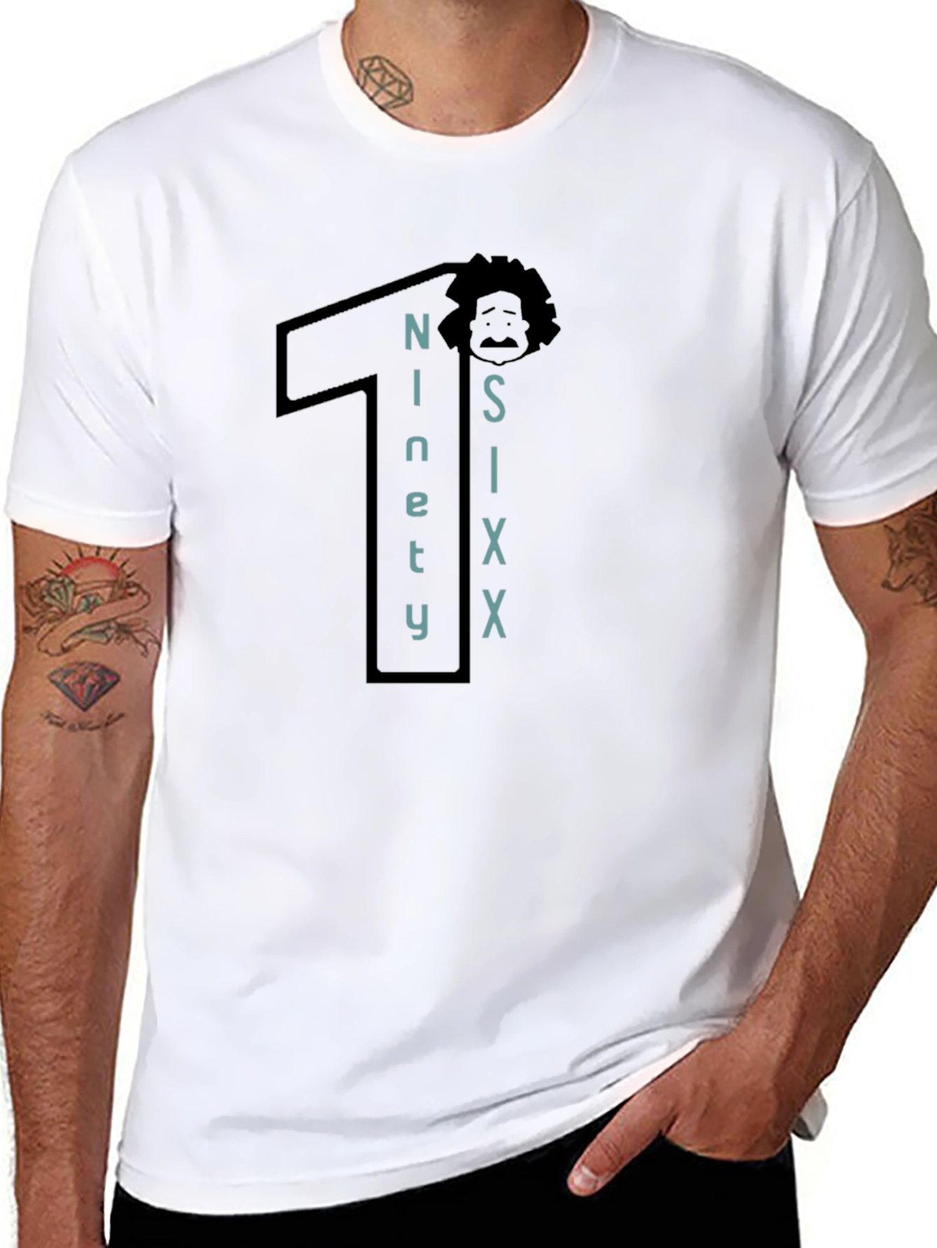 Black Ninety Six Graphic Tee - Black Cotton T-Shirt view 8