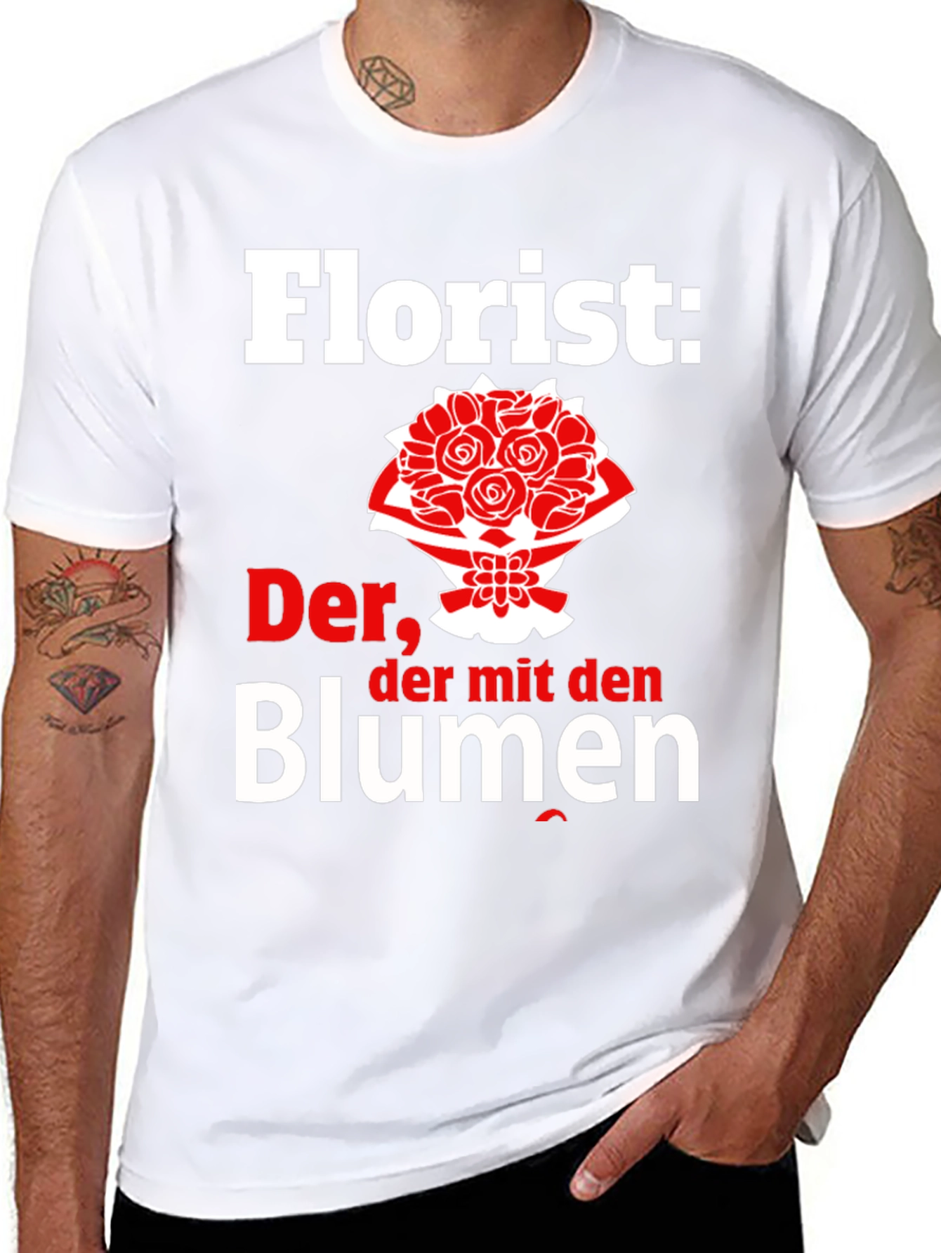 Black Florist T-Shirt - Der, der mit den Blumen view 8