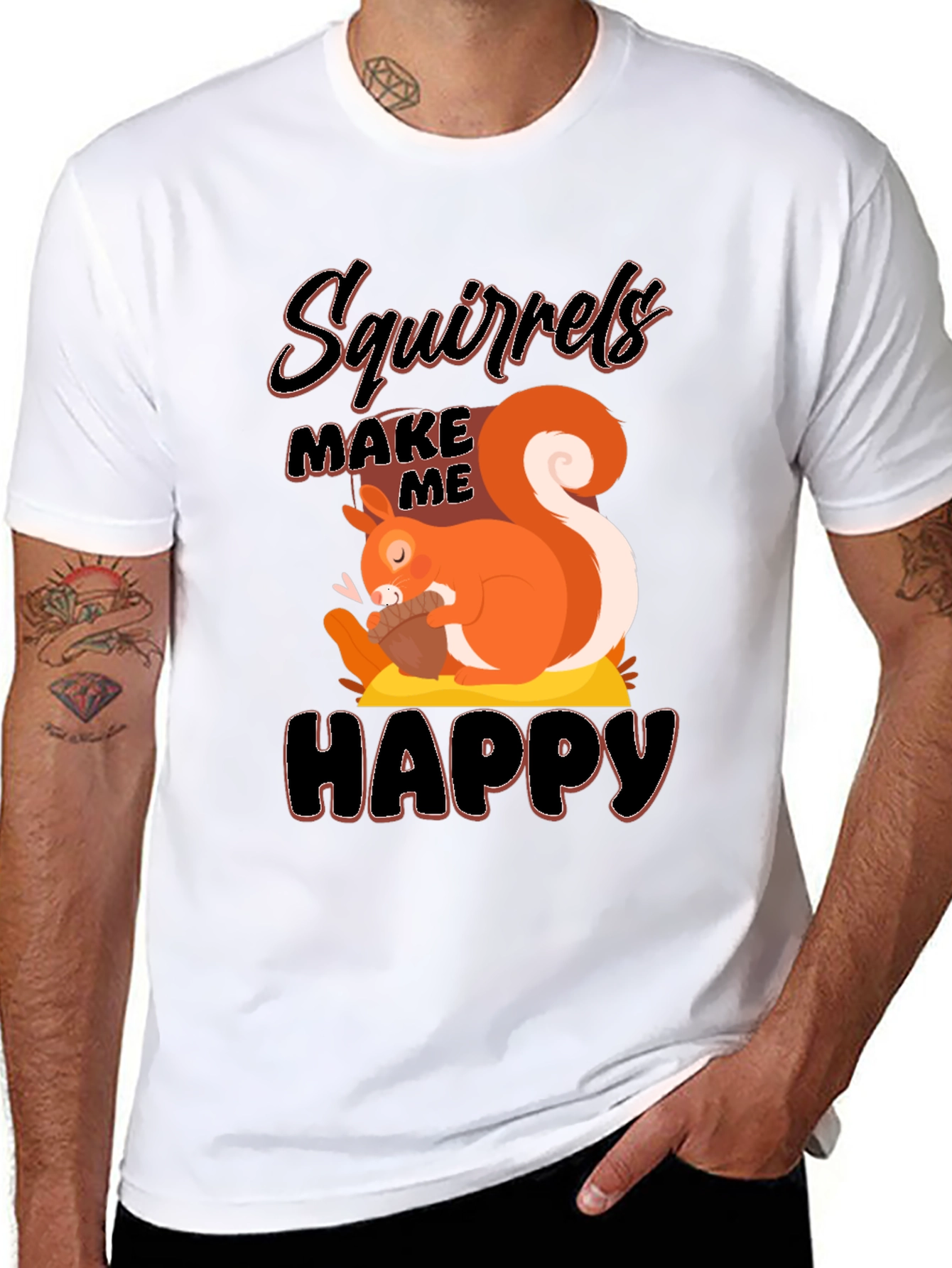 Black Squirrels Make Me Happy T-Shirt view 8