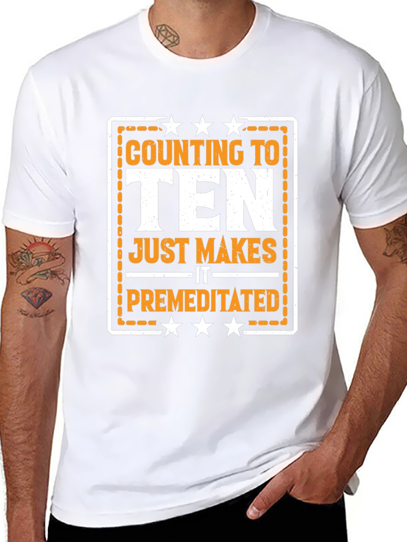 Black Counting to Ten T-Shirt - Funny Sarcastic Graphic Tee view 8