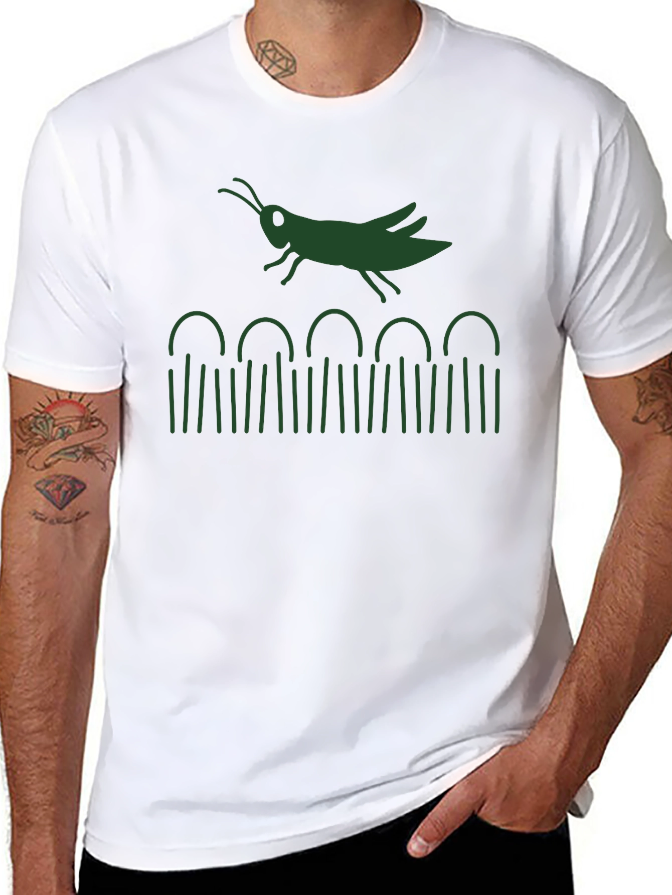 Black Grasshopper Hurdles T-Shirt - Cool Graphic Tee view 8