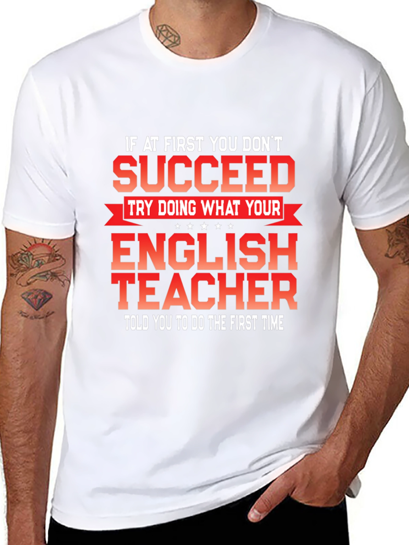 Black Funny English Teacher Graphic T-Shirt view 8