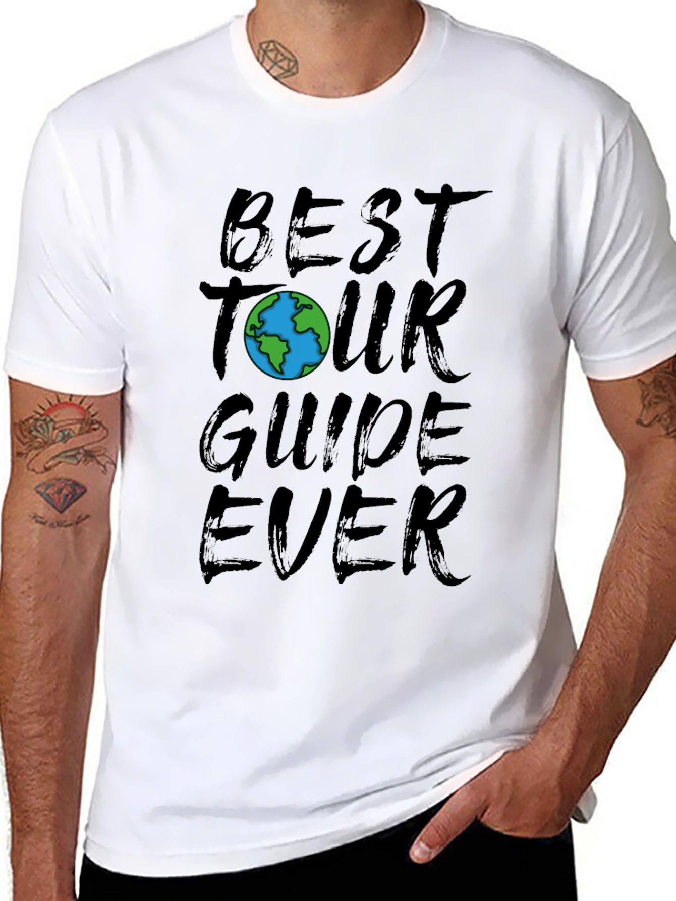 Black Best Tour Guide Ever - Graphic T-Shirt view 8