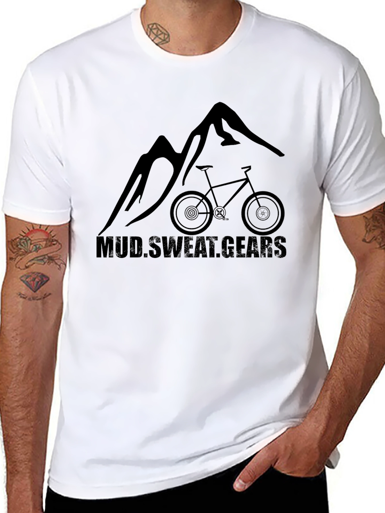 Black Mountain Biking T-Shirt - Mud Sweat Gears Black Tee view 8