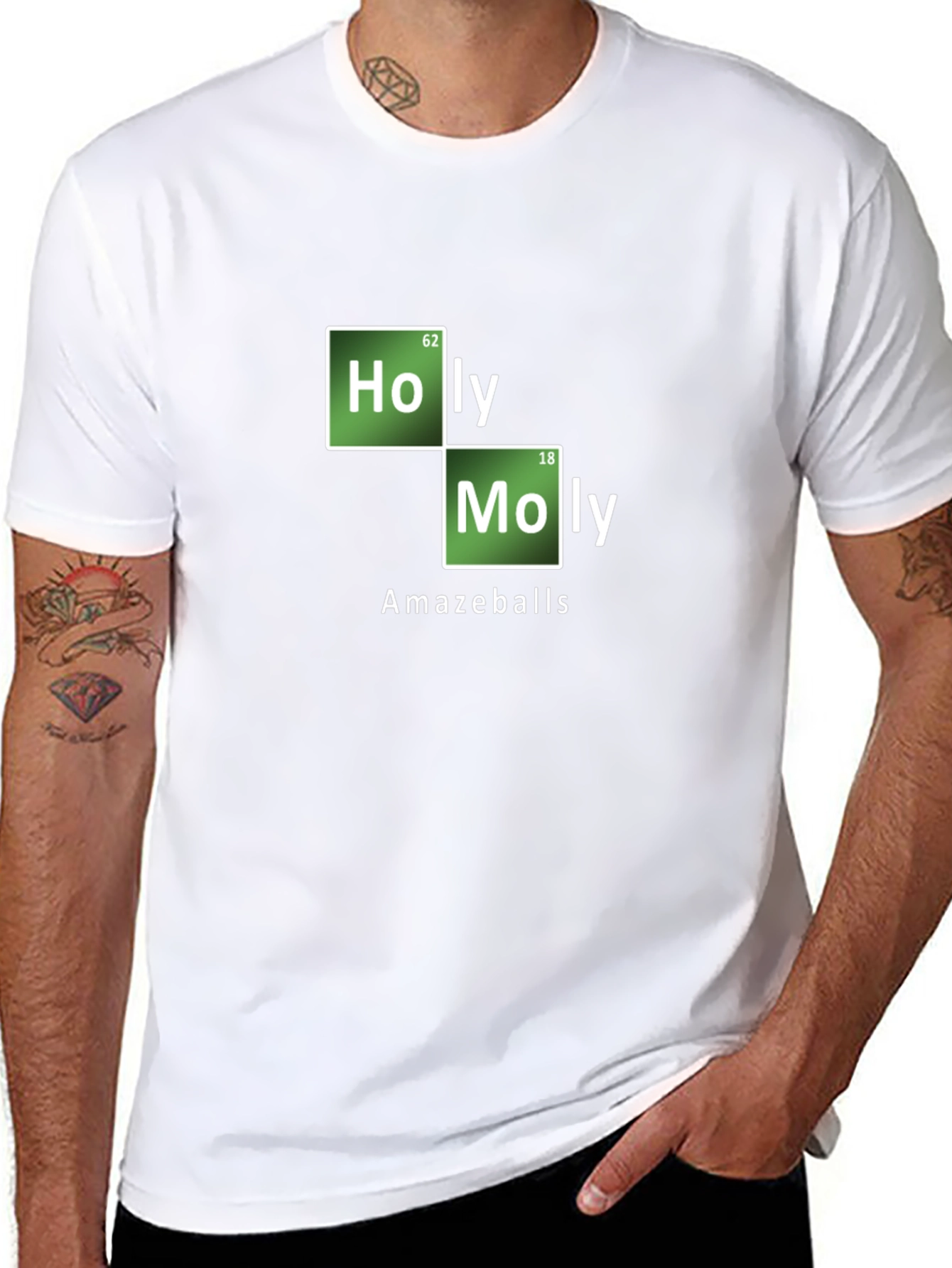 Black Holy Moly AmazeBalls T-Shirt - Funny Periodic Table Tee view 8
