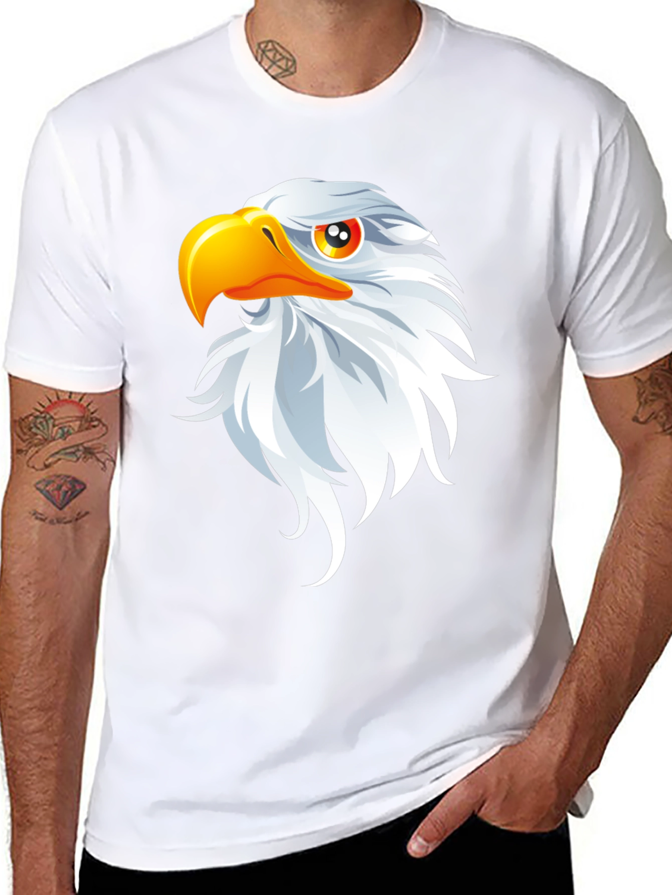 Black Eagle Graphic Black T-Shirt - Patriotic Design view 8