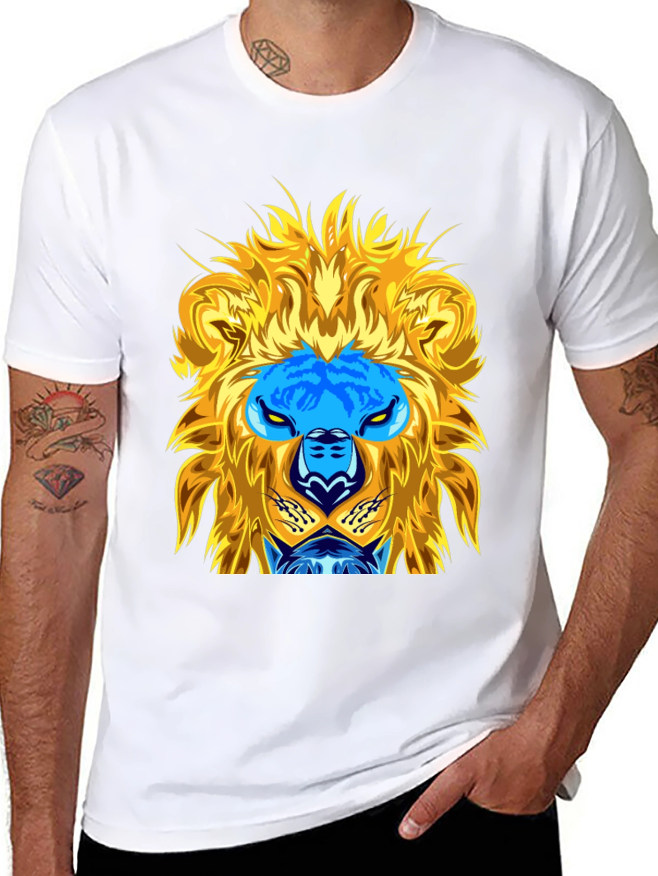 Black Lion Graphic Tee - Black Cotton Blend view 8