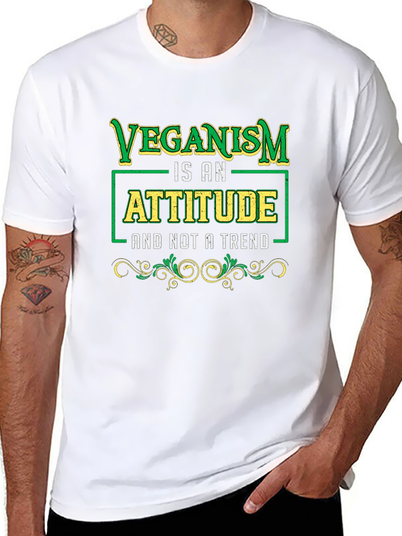Black Veganism Attitude Black T-Shirt view 8