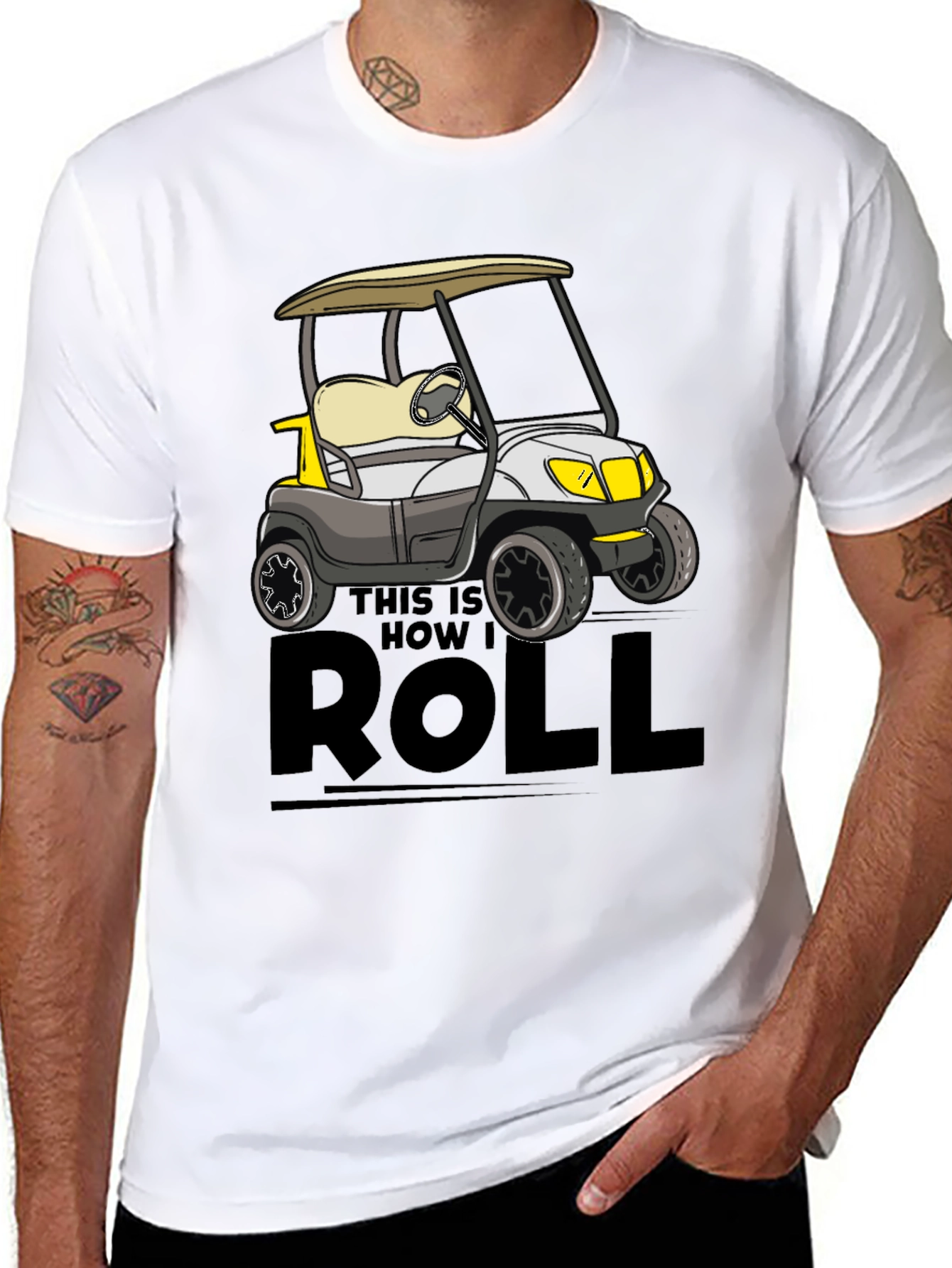 Black Golf Cart T-Shirt - This Is How I Roll view 8