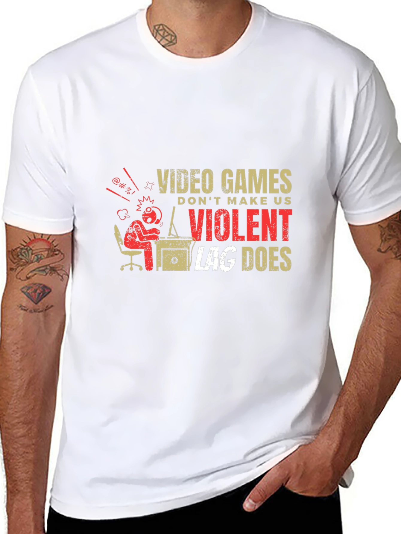 Black Video Game Lag T-Shirt view 8